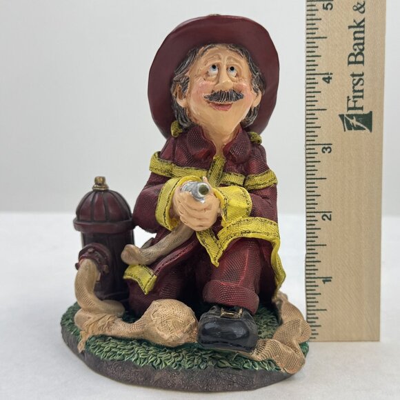 Doug Harris "All Fired Up" Russ Berrie Firefighter Figurine #13181 Sculpture 5" - Picture 8 of 10